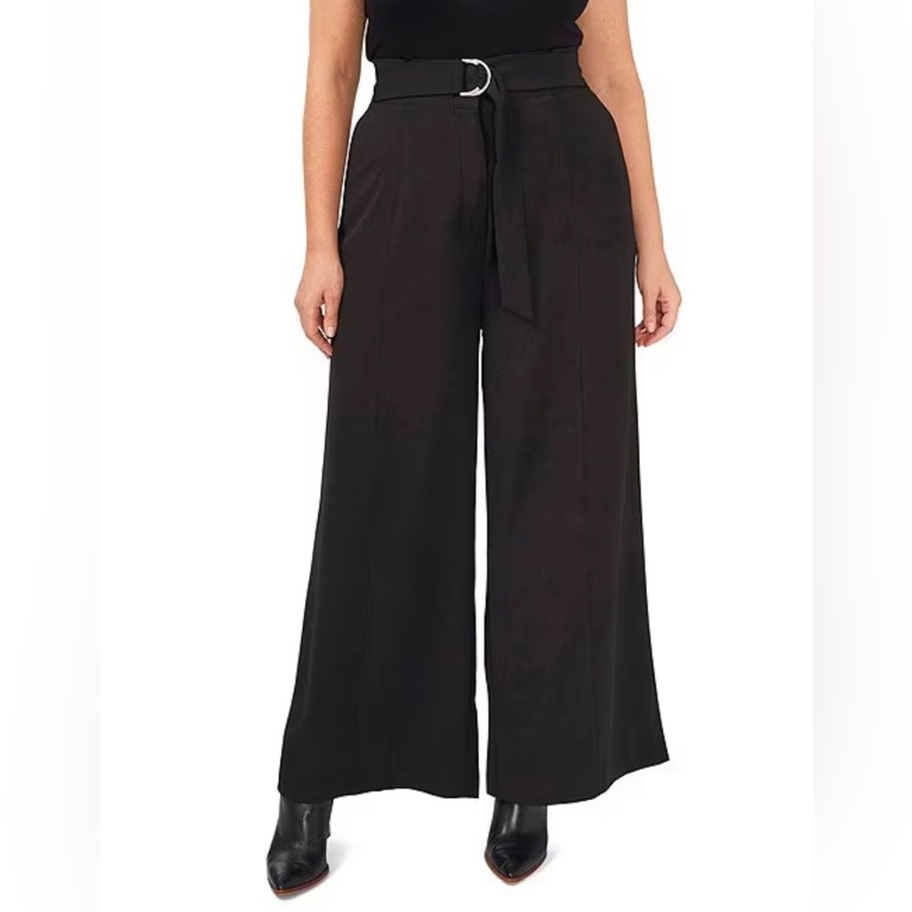 CeCe Plus Size Wide-Leg Belted Pants